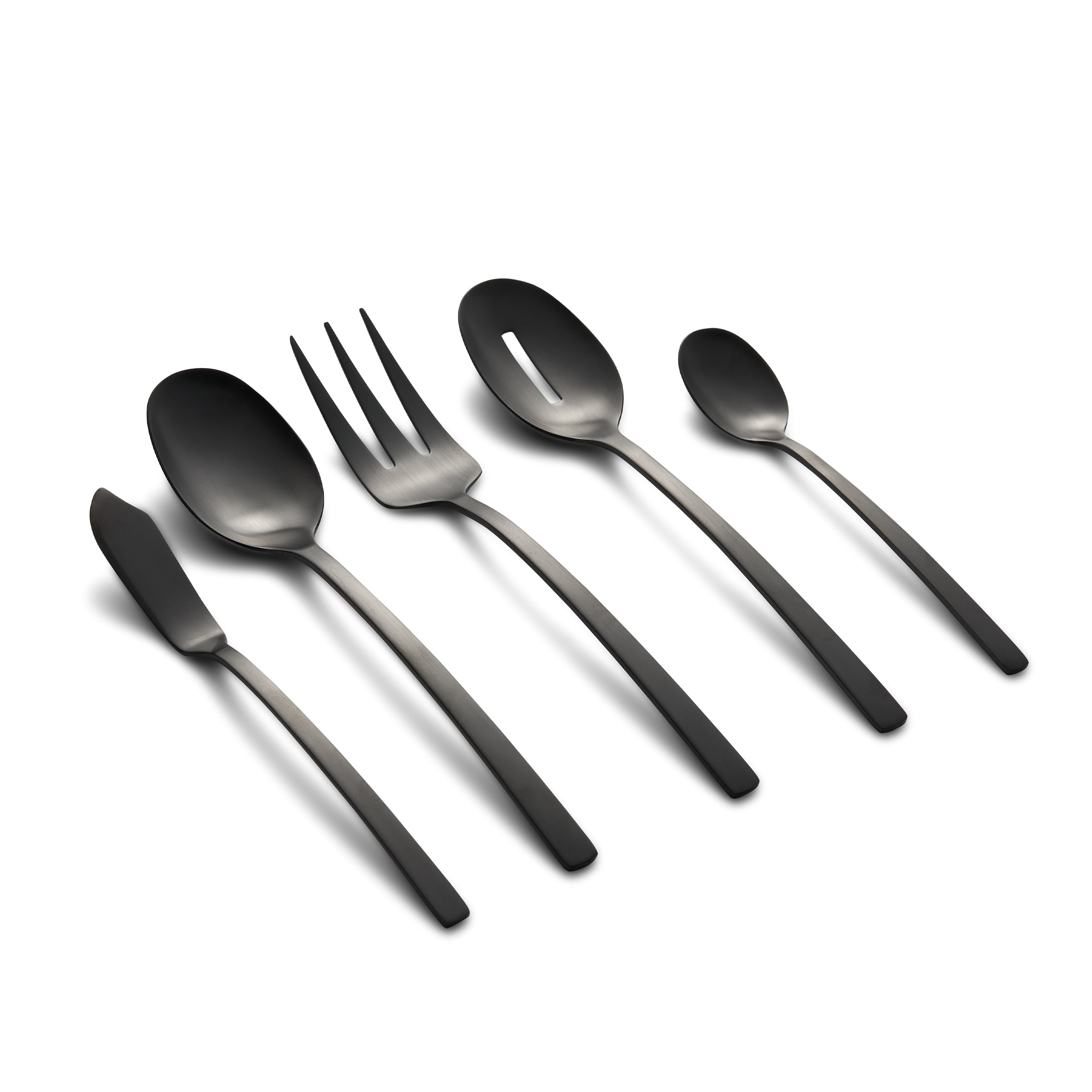 Beacon Black Satin 45 Piece Flatware Set