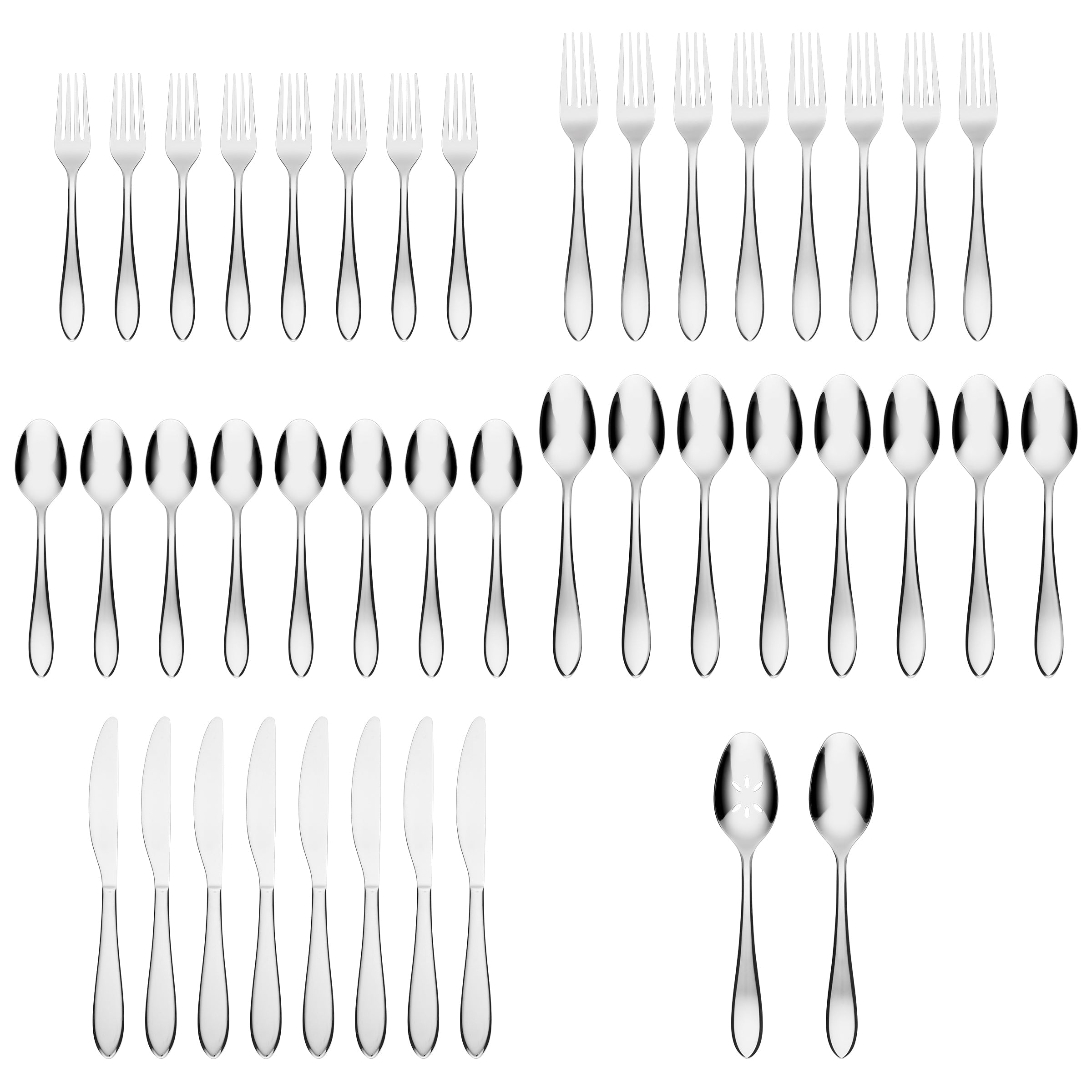 Delia Mirror 42 Piece Flatware Set
