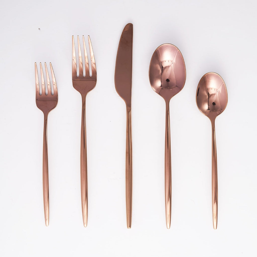 Gaze Copper Mirror 20 Piece Flatware Set