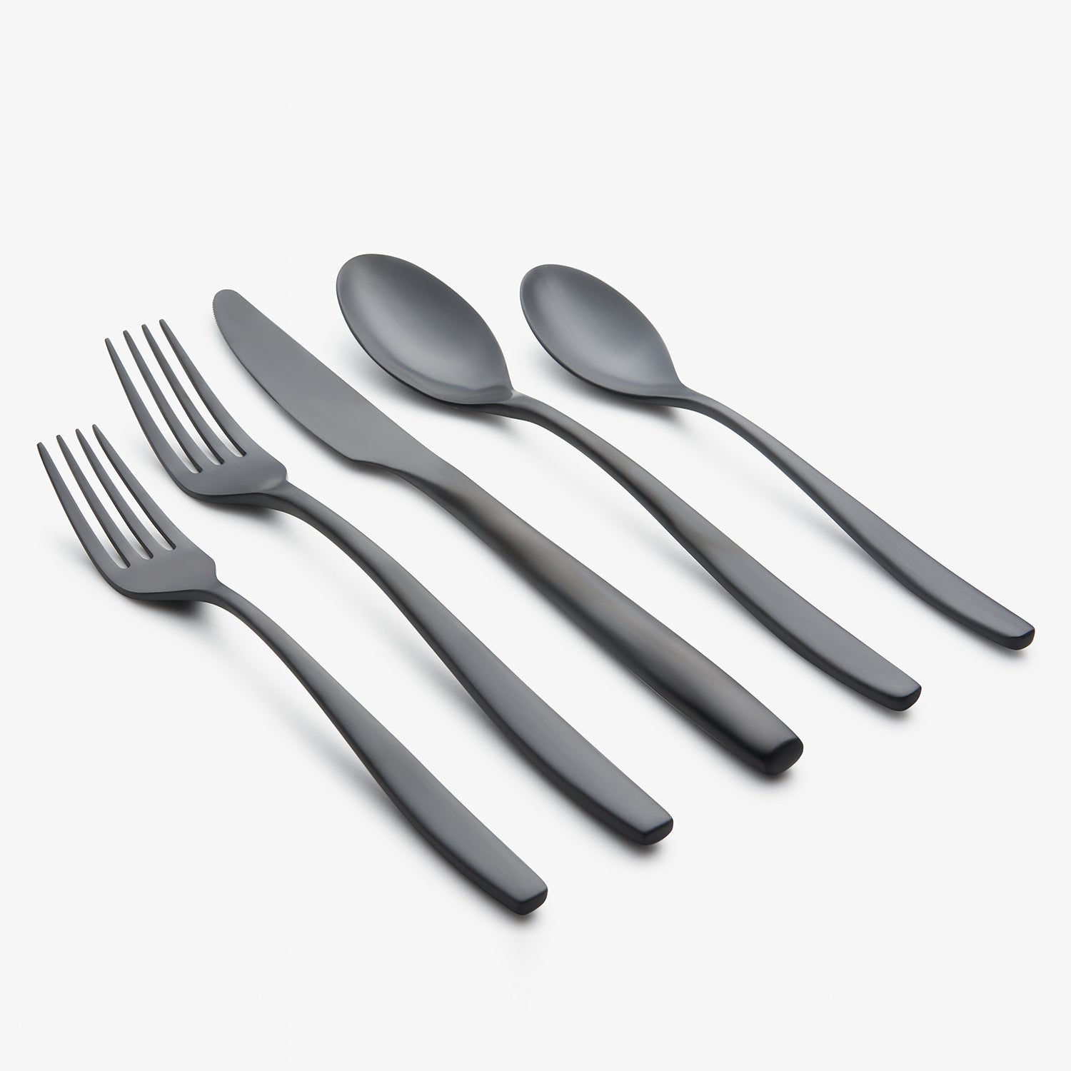 Averie Black Satin 20 Piece Flatware Set