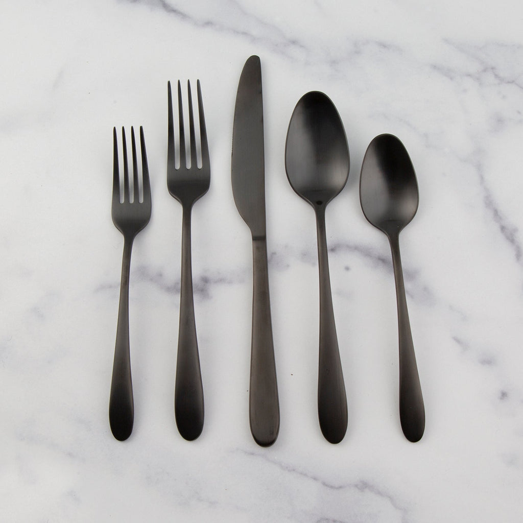 Poet Black Satin 20 Piece Flatware Set
