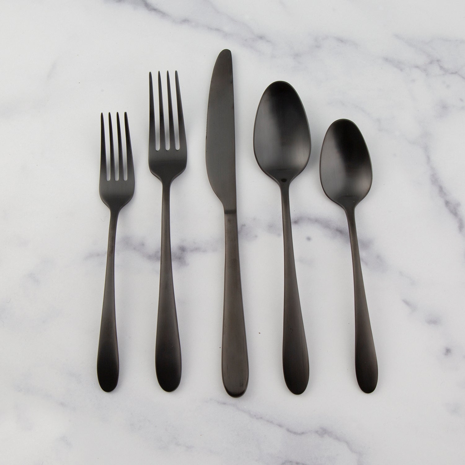 Poet Black Satin 20 Piece Flatware Set