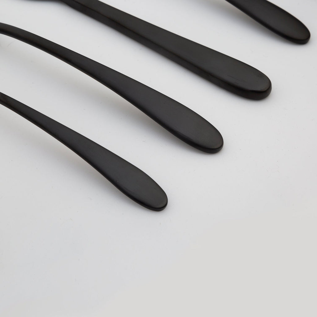 Poet Black Satin 20 Piece Flatware Set