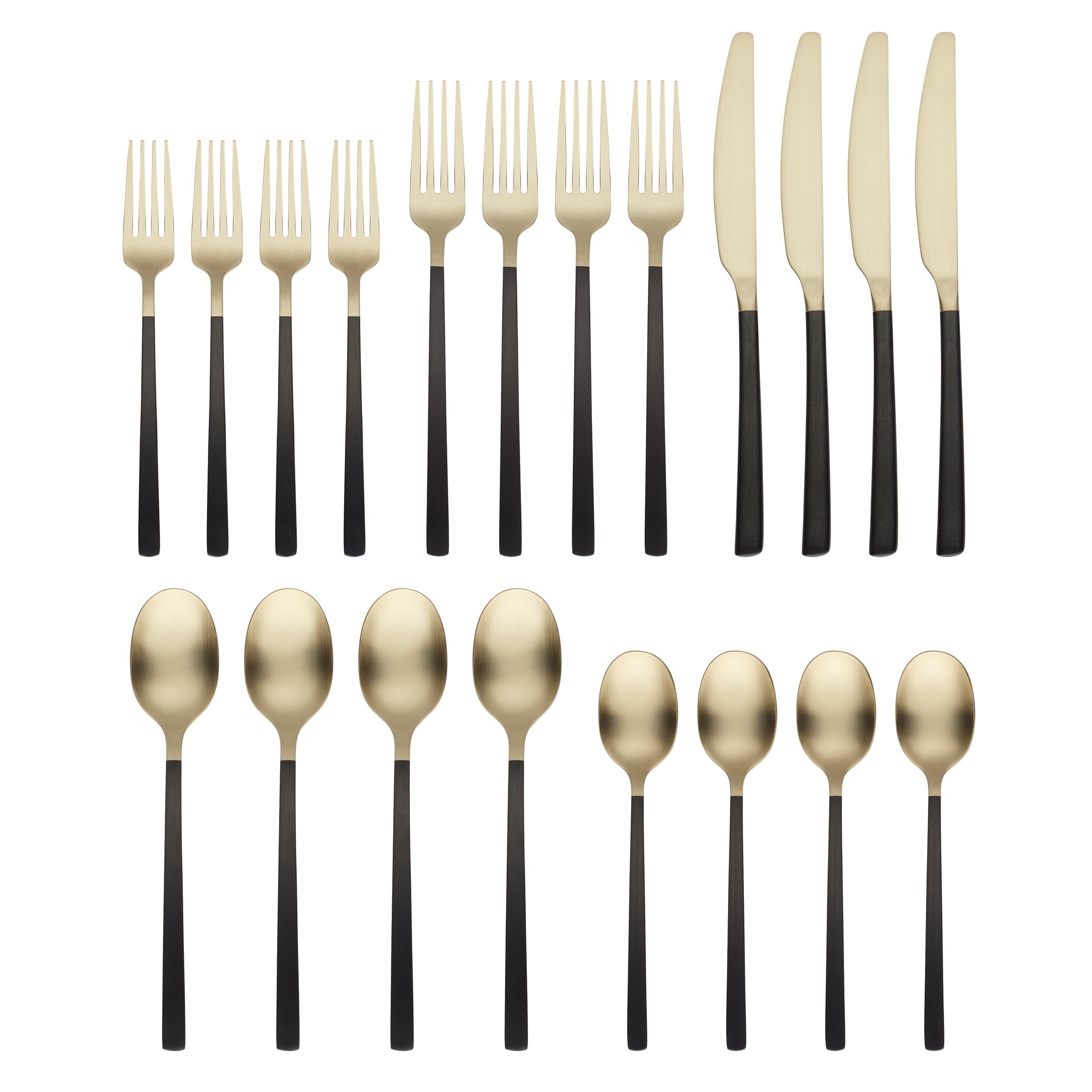 Beacon Black Champagne Satin 20 Piece Flatware Set