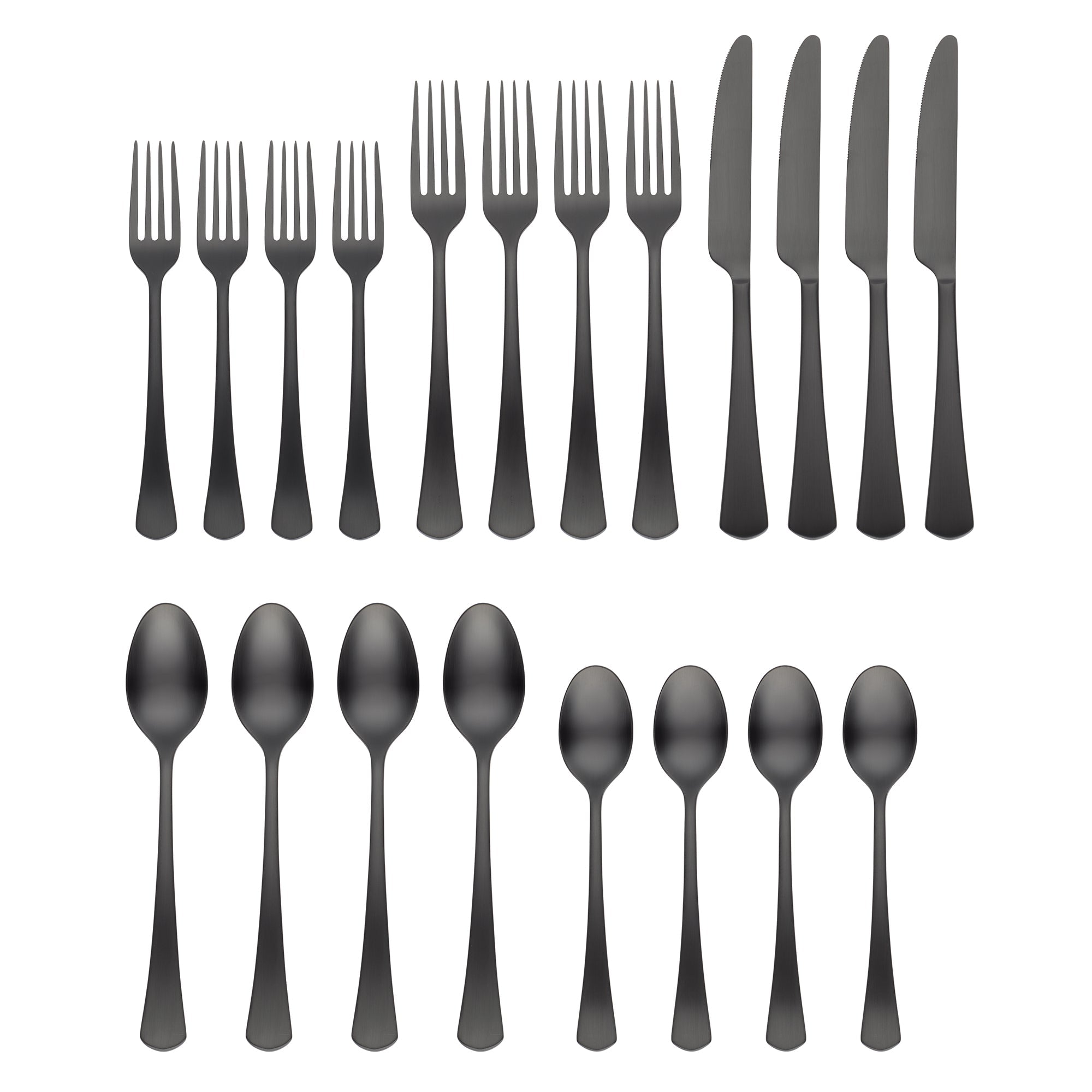 Morgan Black Satin 20 Piece Flatware Set