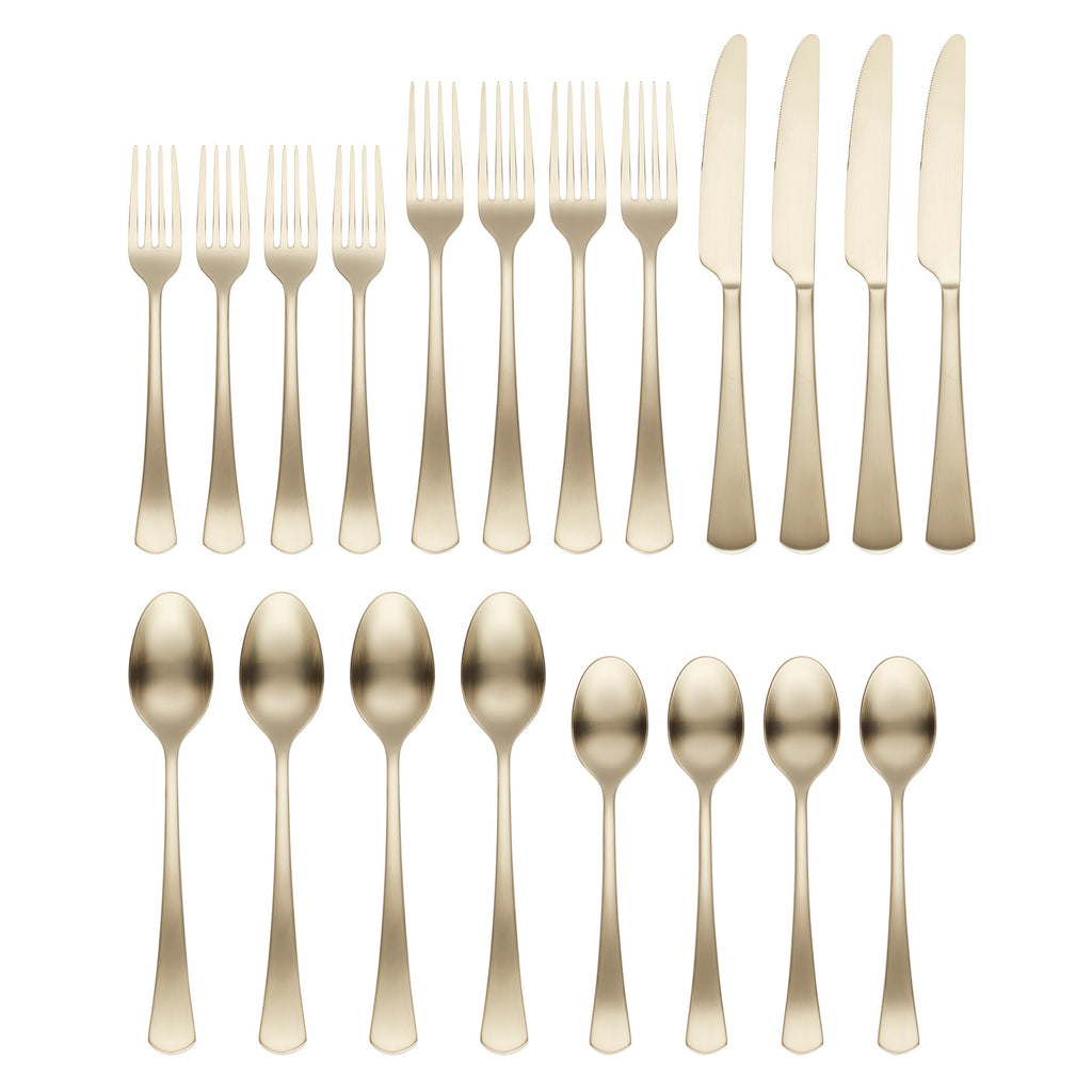 Morgan Champagne Satin 20 Piece Flatware Set