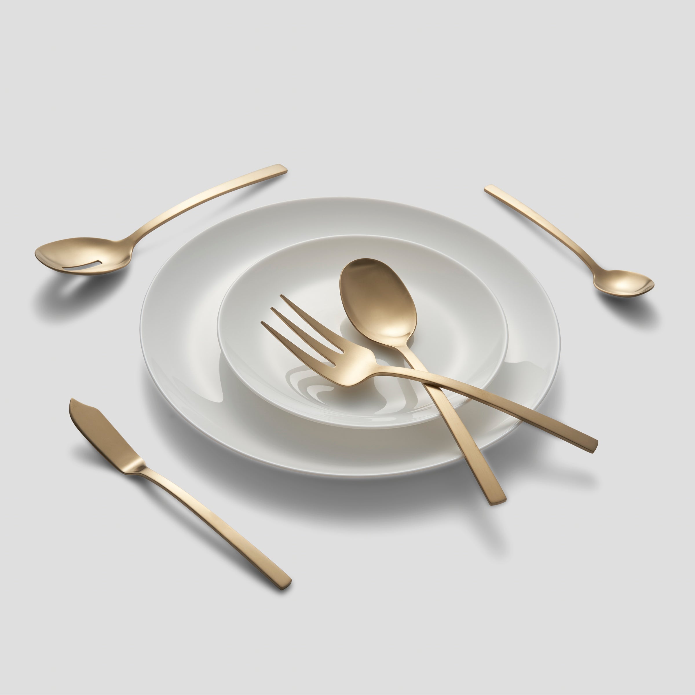 Beacon Gold Satin 45 Piece Flatware Set