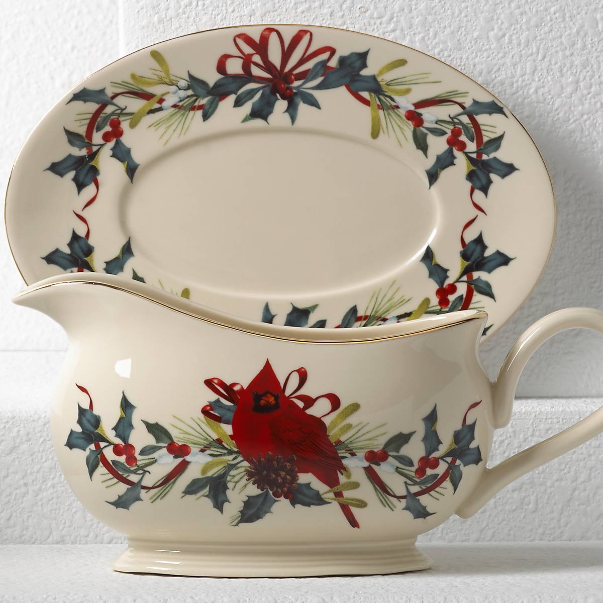 Winter Greetings Gravy Boat & Stand
