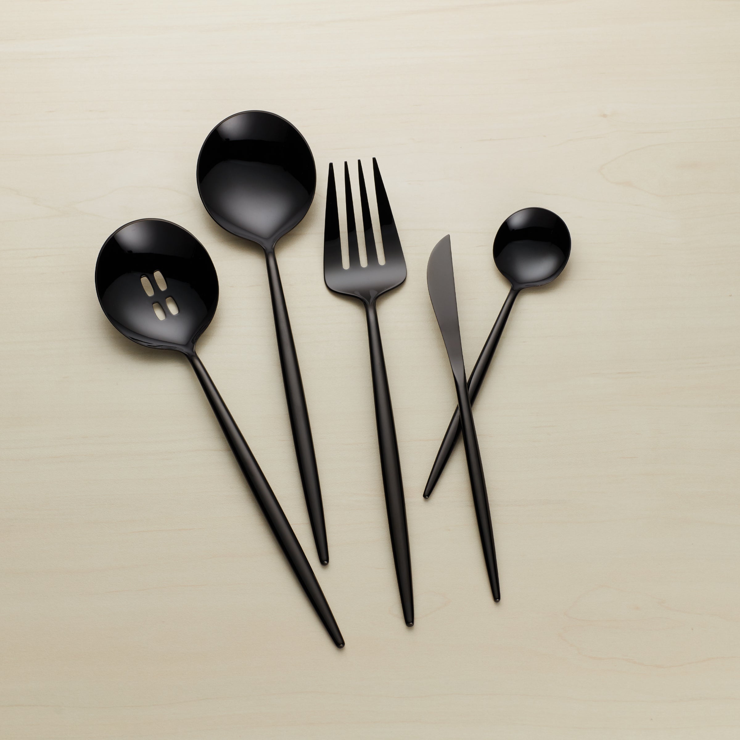 Zephyr Black Mirror 45 Piece Flatware Set