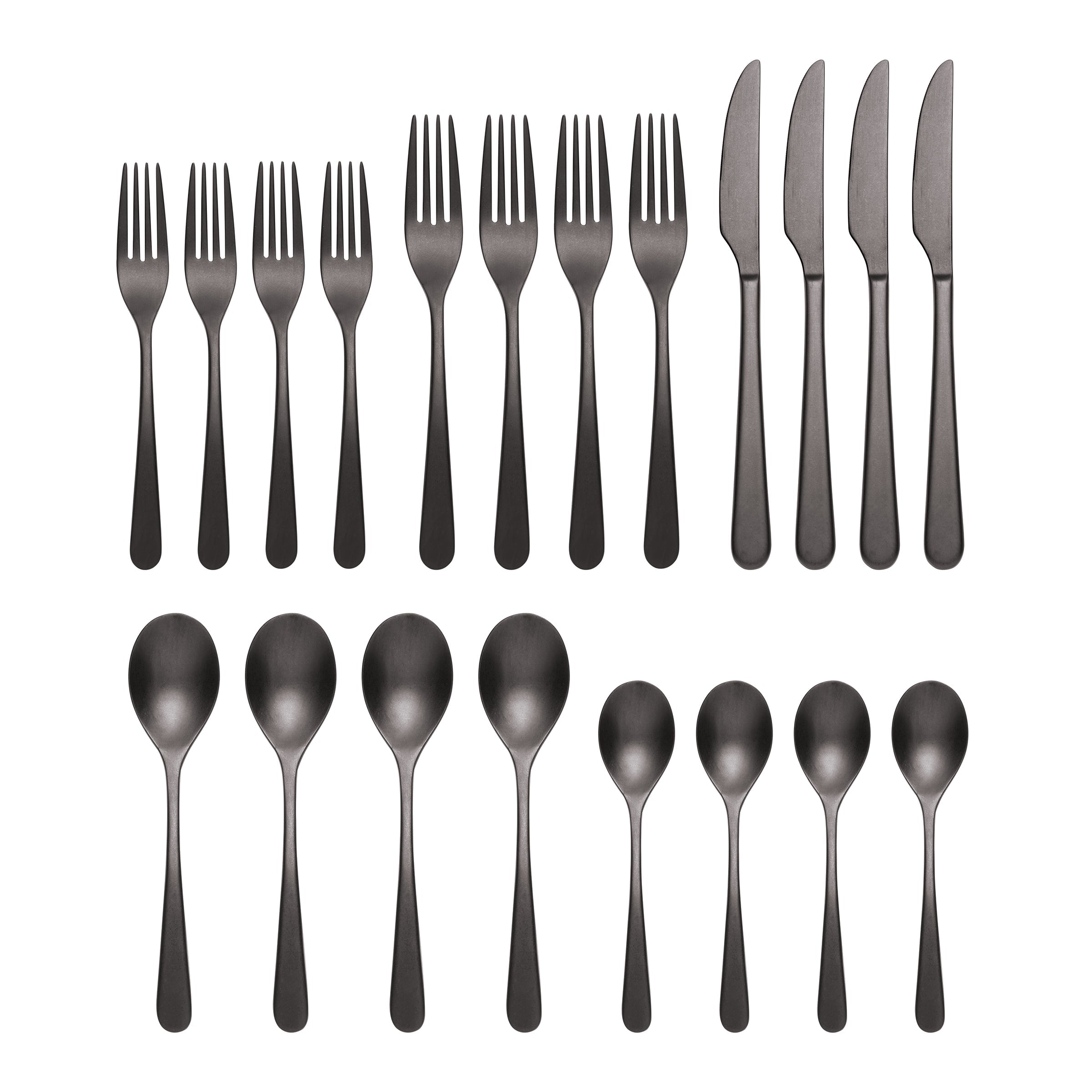Kenbrook Black Vintage 20 Piece Flatware Set