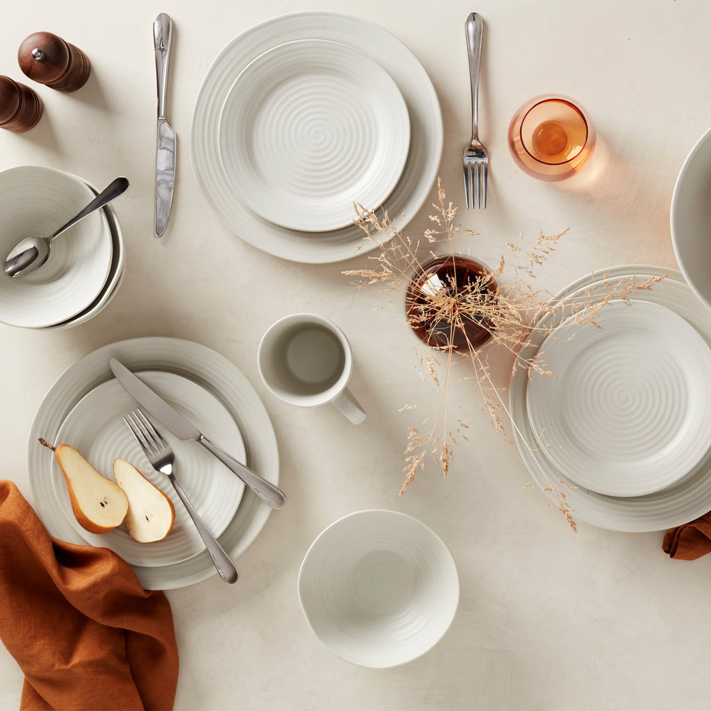Ridge White 12-Piece Dinnerware Set