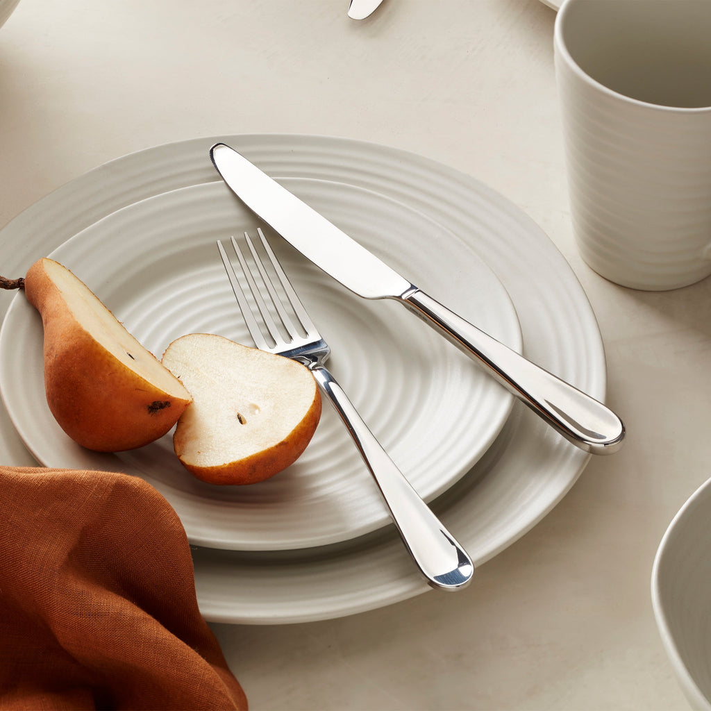 Ridge White 12-Piece Dinnerware Set