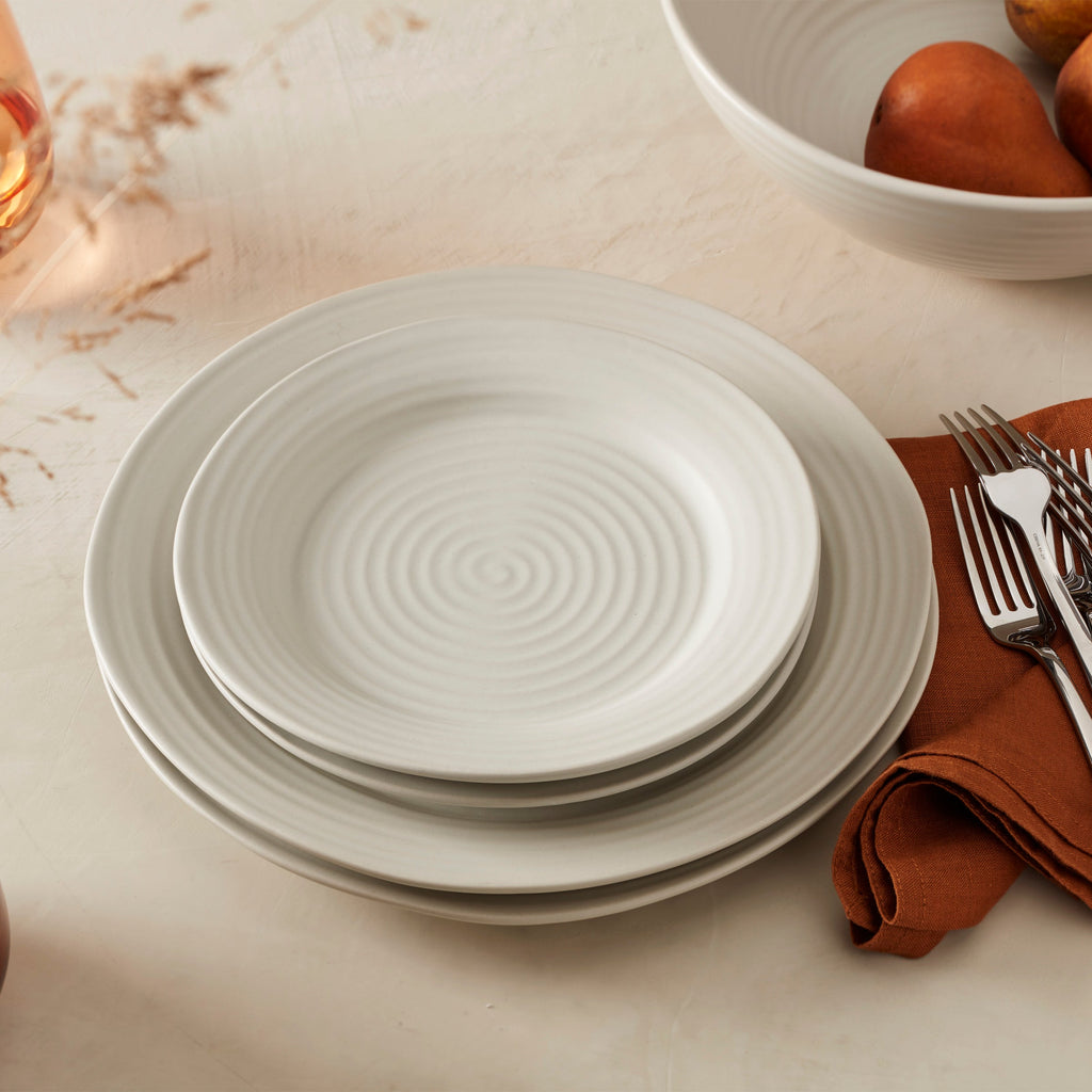 Ridge White 12-Piece Dinnerware Set