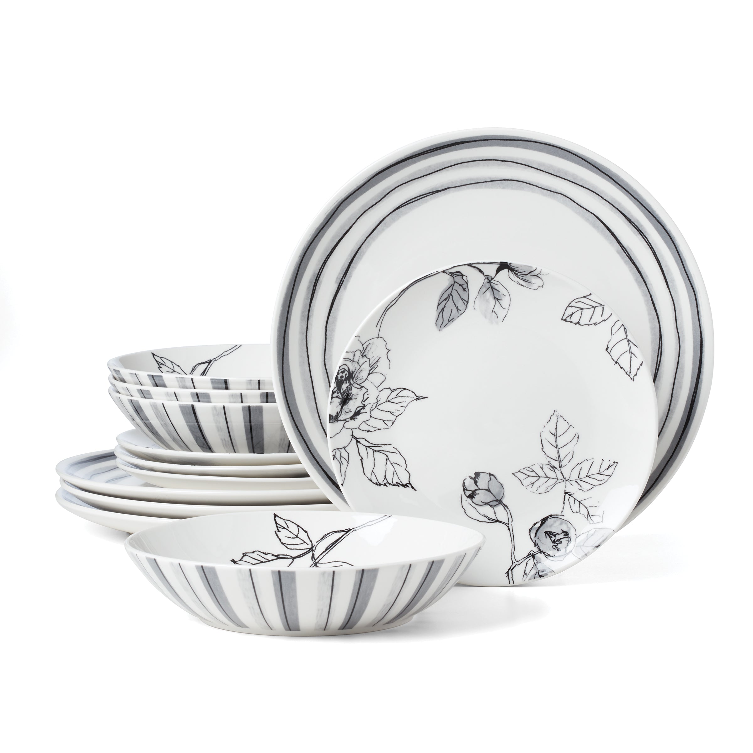 Sketchbook 12-Piece Dinnerware Set