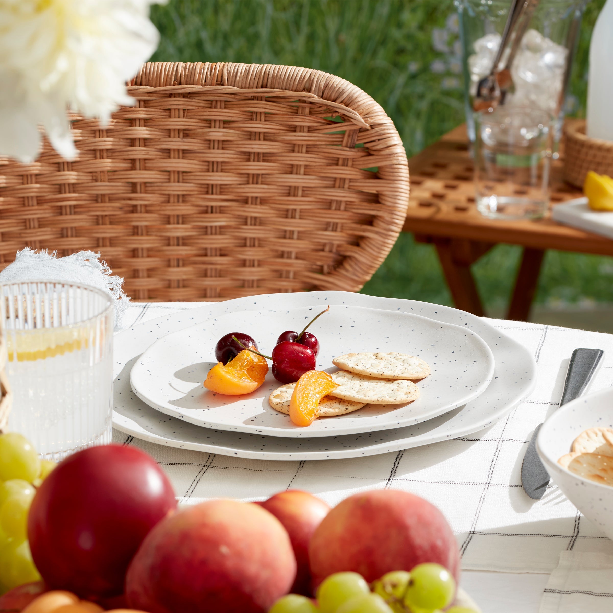 Terrazzo Melamine Cream 12-Piece Dinnerware Set