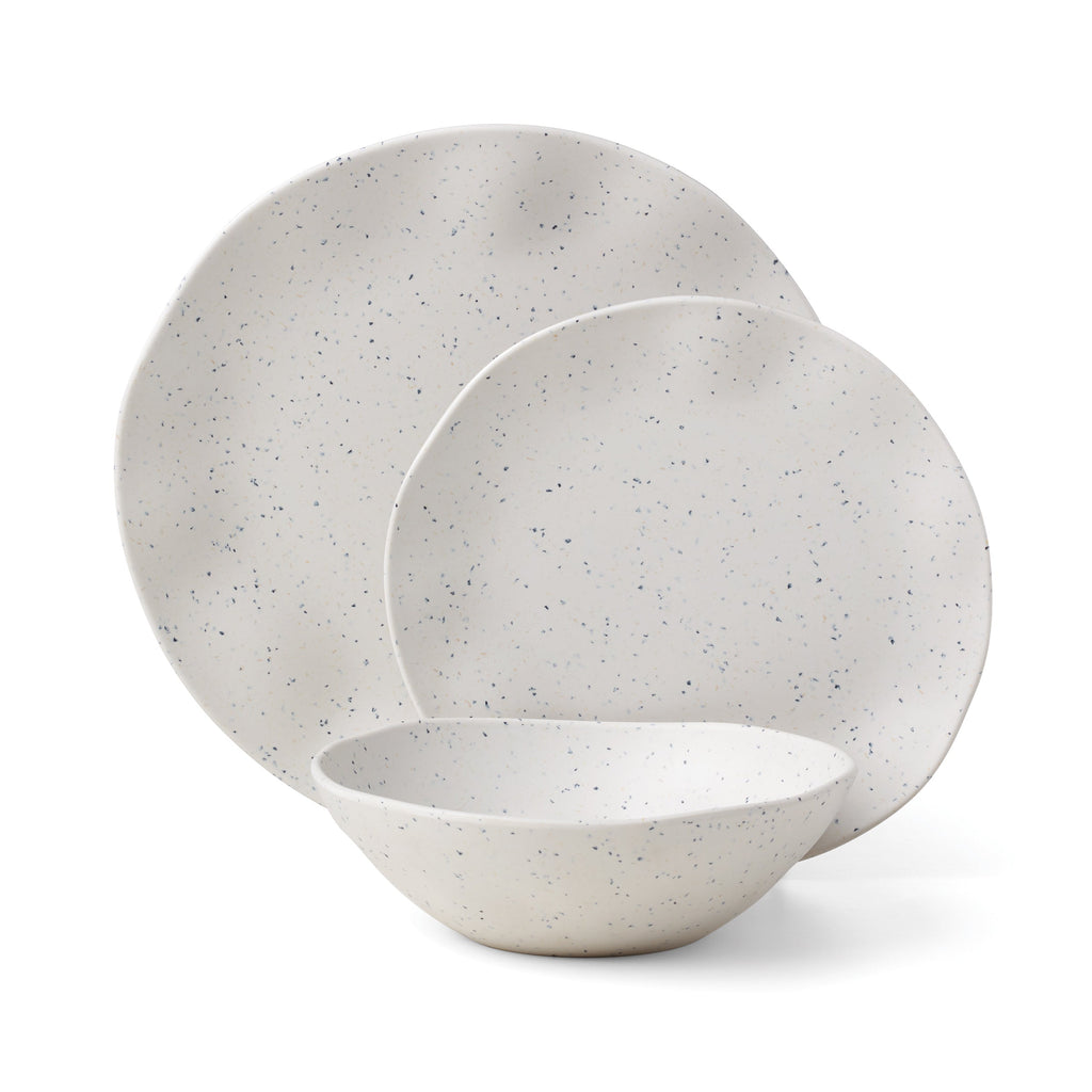 Terrazzo Melamine Cream 12-Piece Dinnerware Set