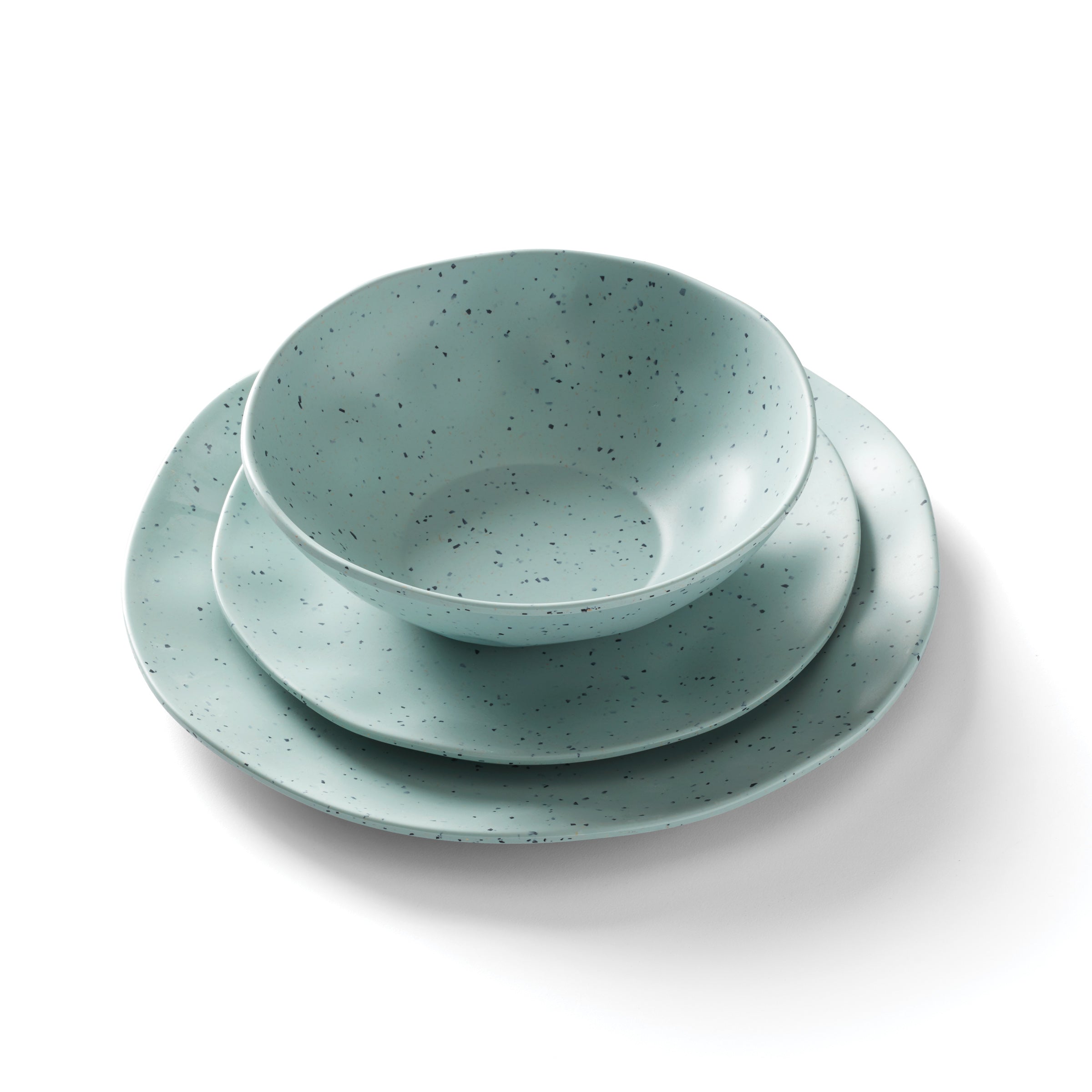 Terrazzo Melamine Mint 12-Piece Dinnerware Set