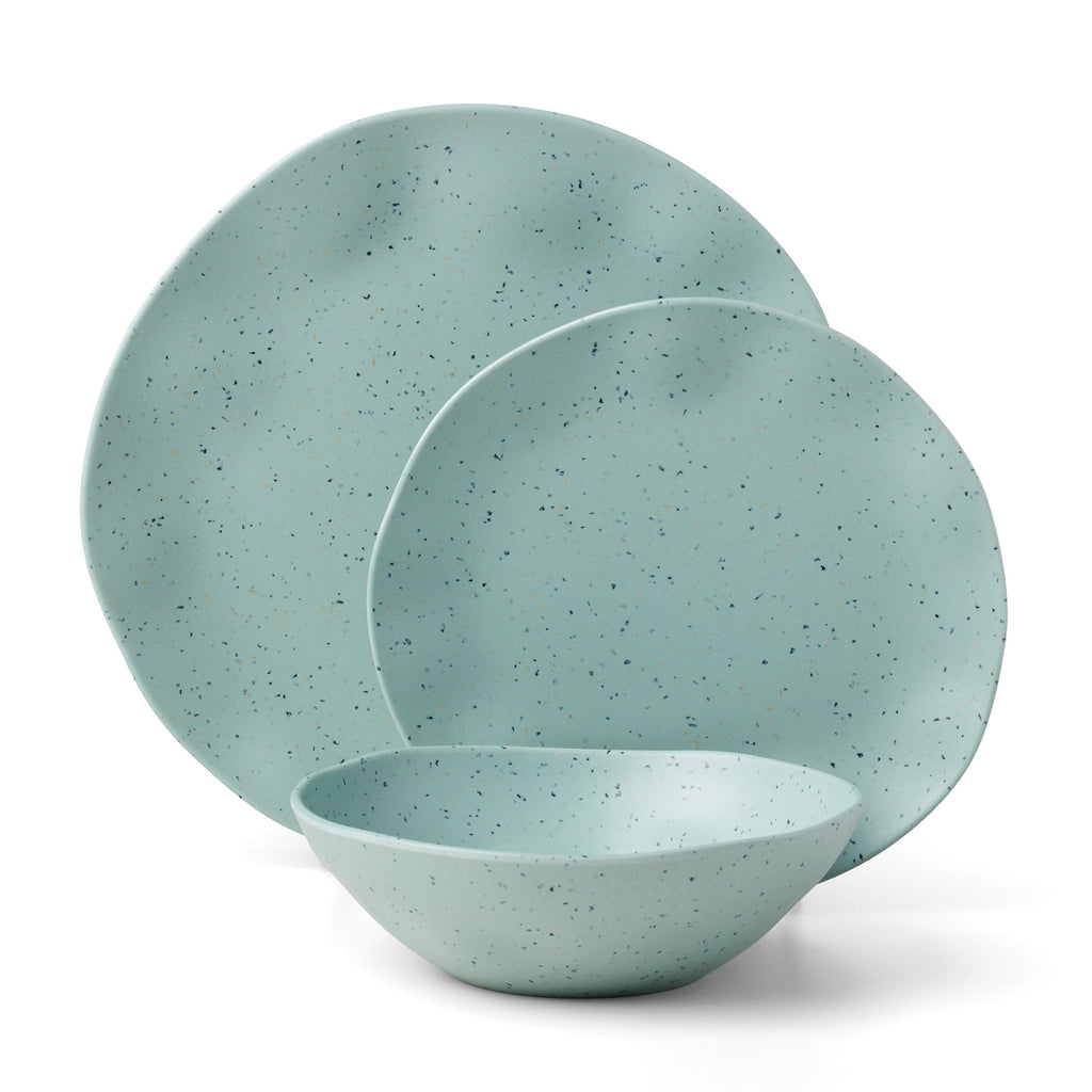 Terrazzo Melamine Mint 12-Piece Dinnerware Set
