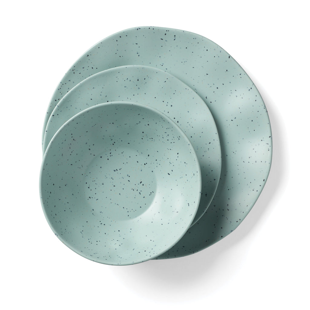 Terrazzo Melamine Mint 12-Piece Dinnerware Set