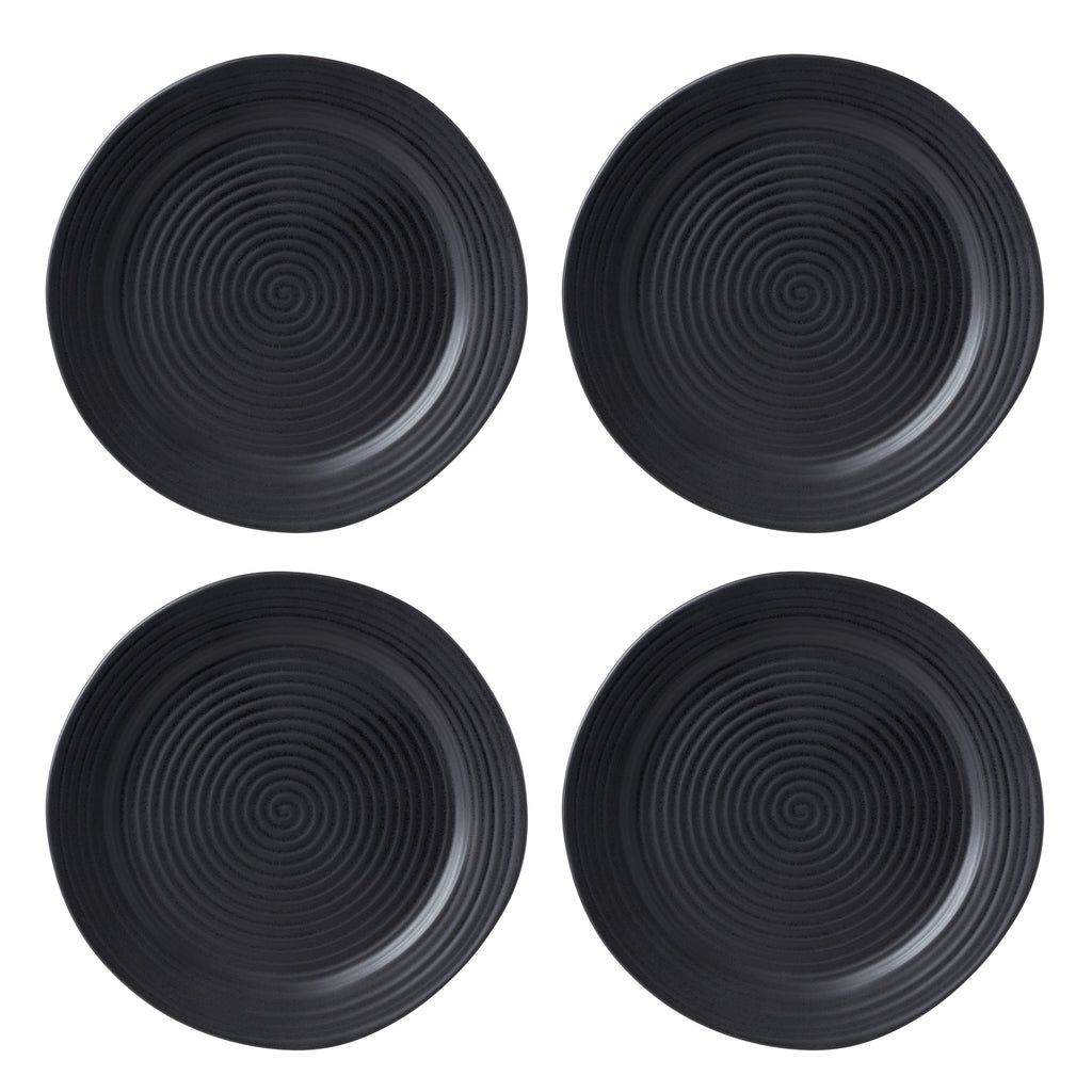 Ridge Black 12-Piece Dinnerware Set