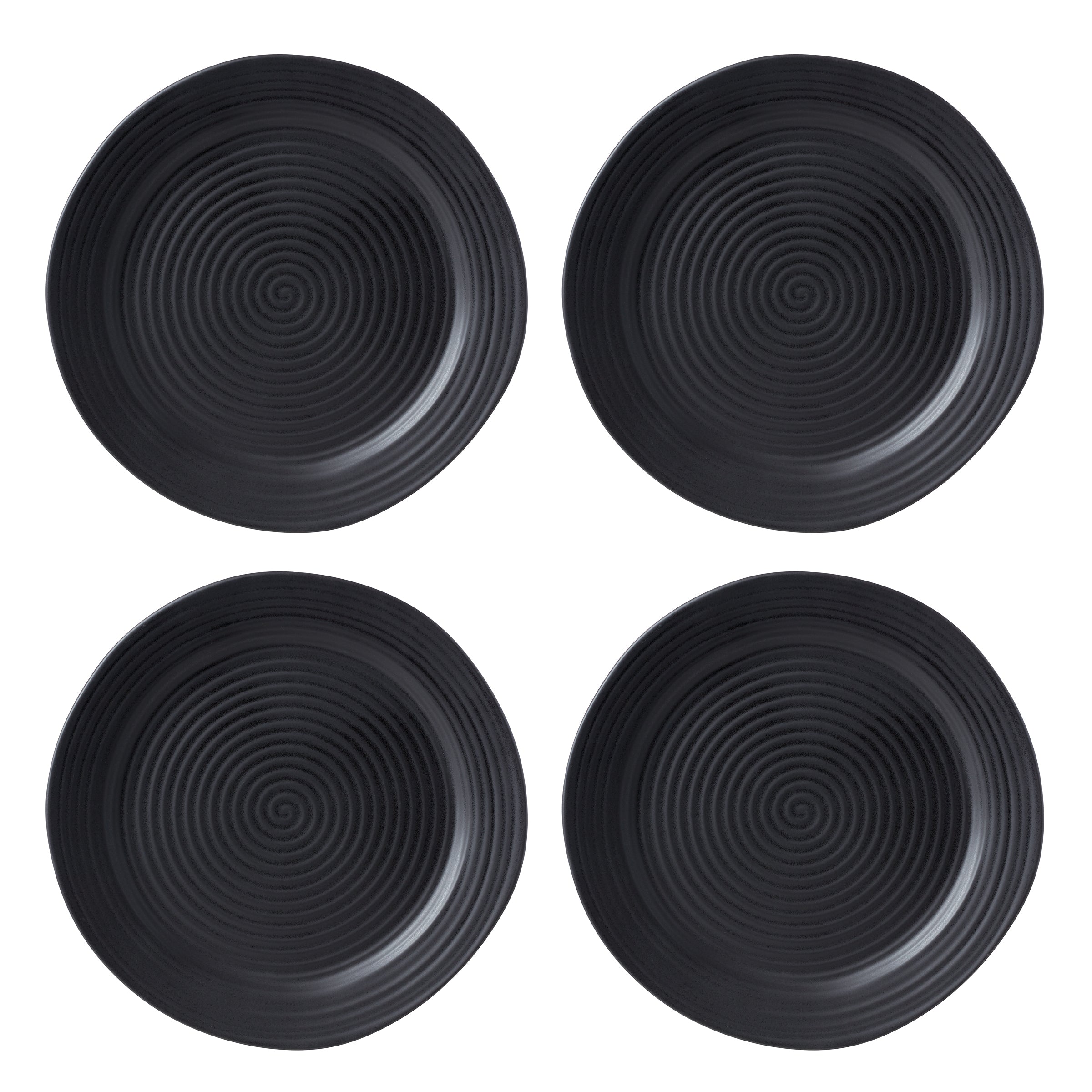 Ridge Black 12-Piece Dinnerware Set