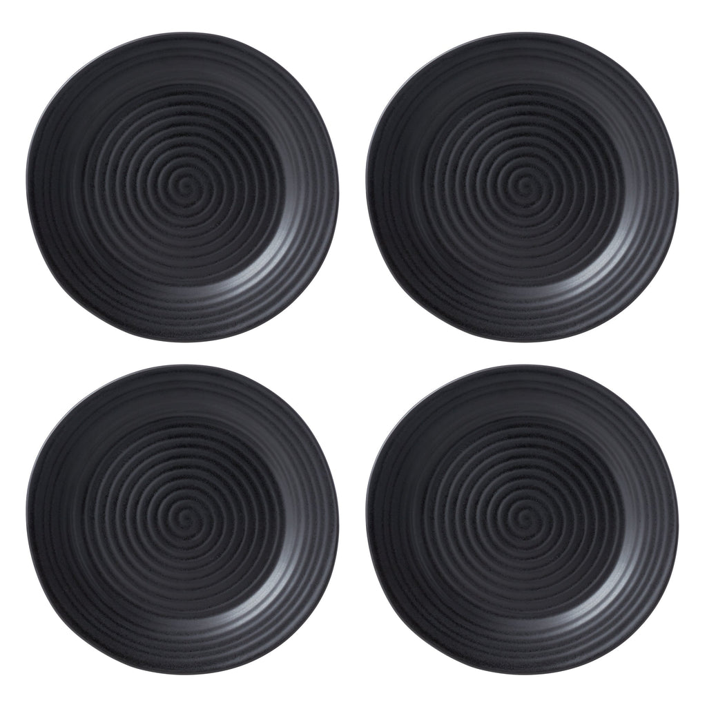 Ridge Black 12-Piece Dinnerware Set