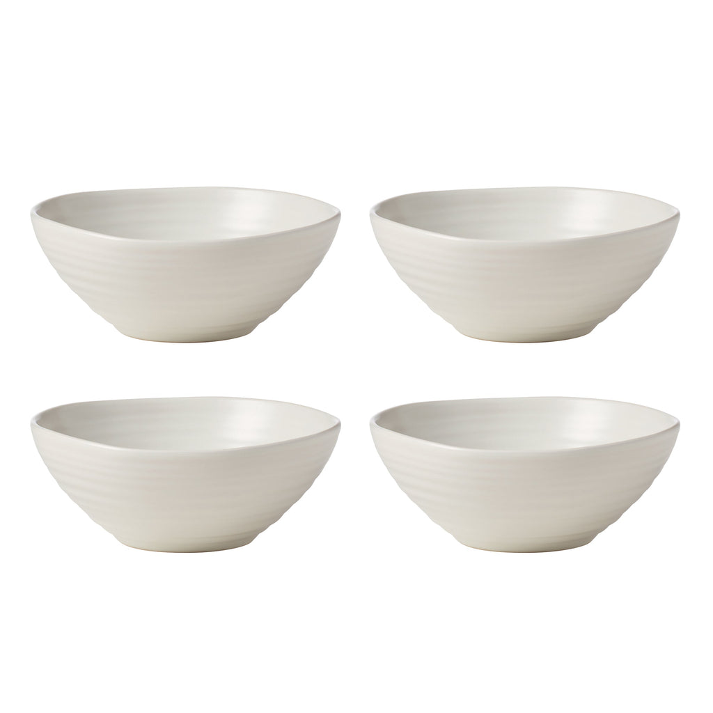 Ridge White 12-Piece Dinnerware Set