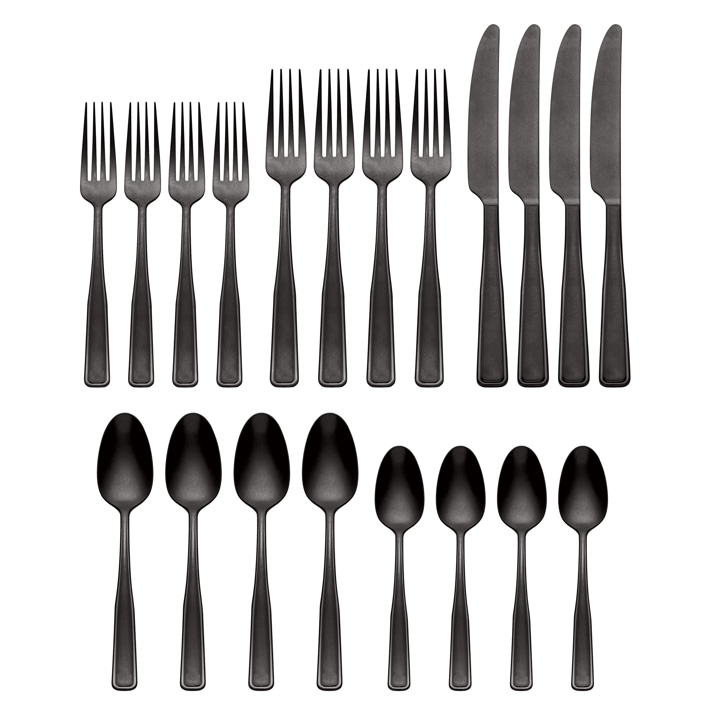 Reid Black Vintage 20 Piece Flatware Set