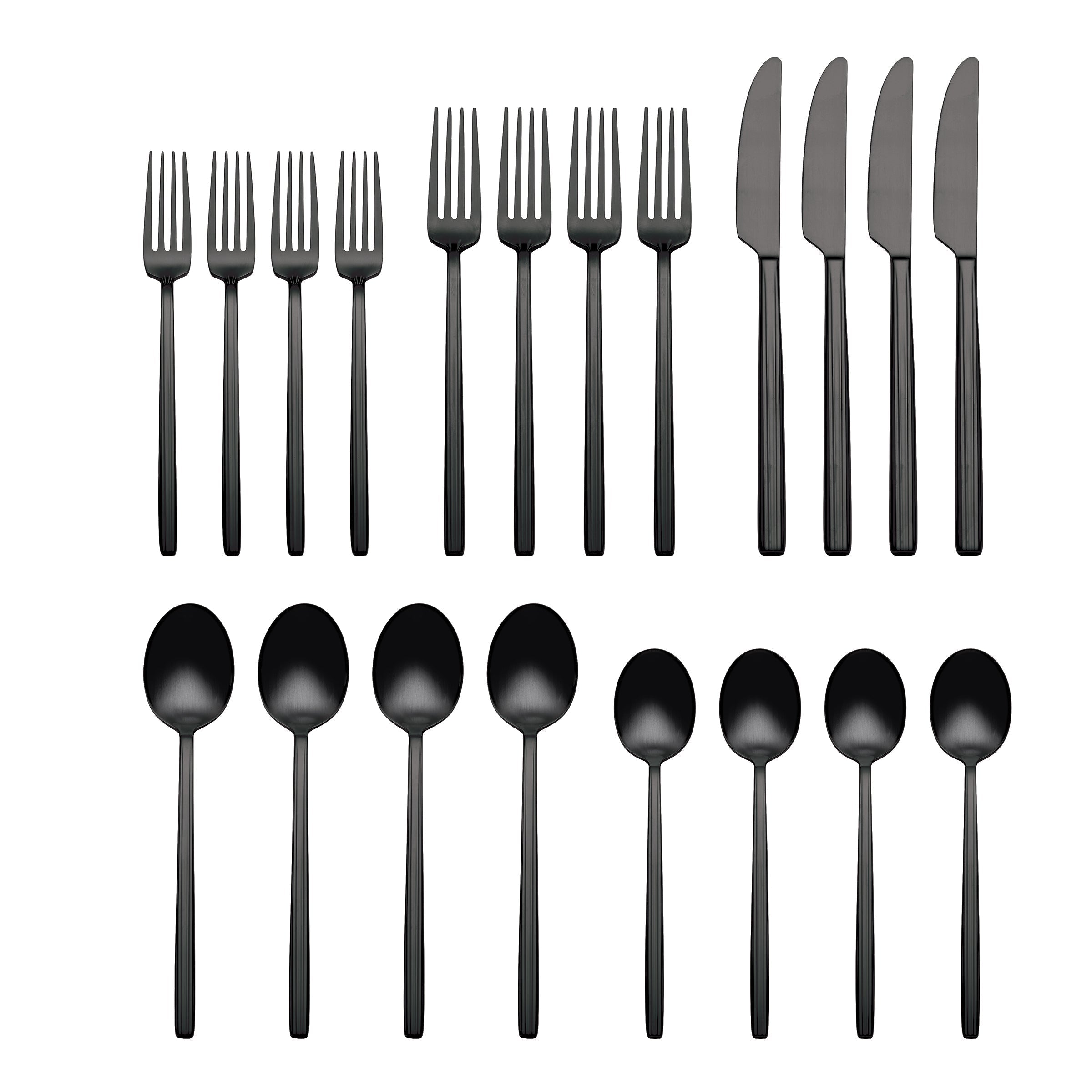 Dean Black Satin 20 Piece Flatware Set