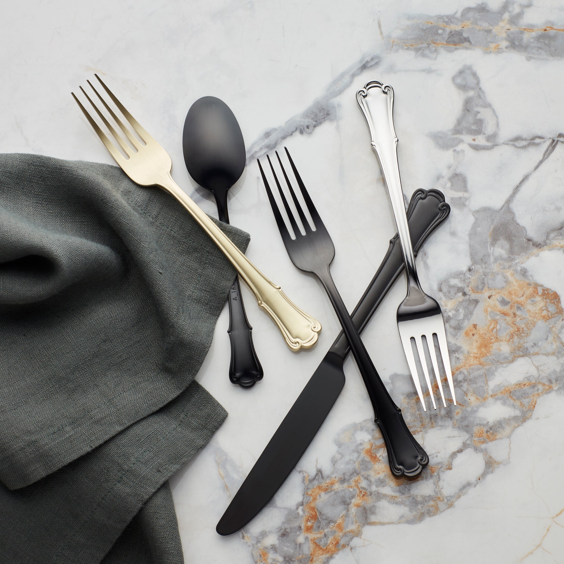 James Street Champagne Satin 20 Piece Flatware Set