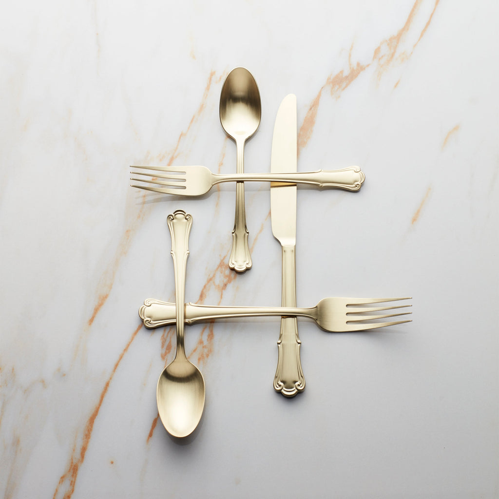 James Street Champagne Satin 20 Piece Flatware Set