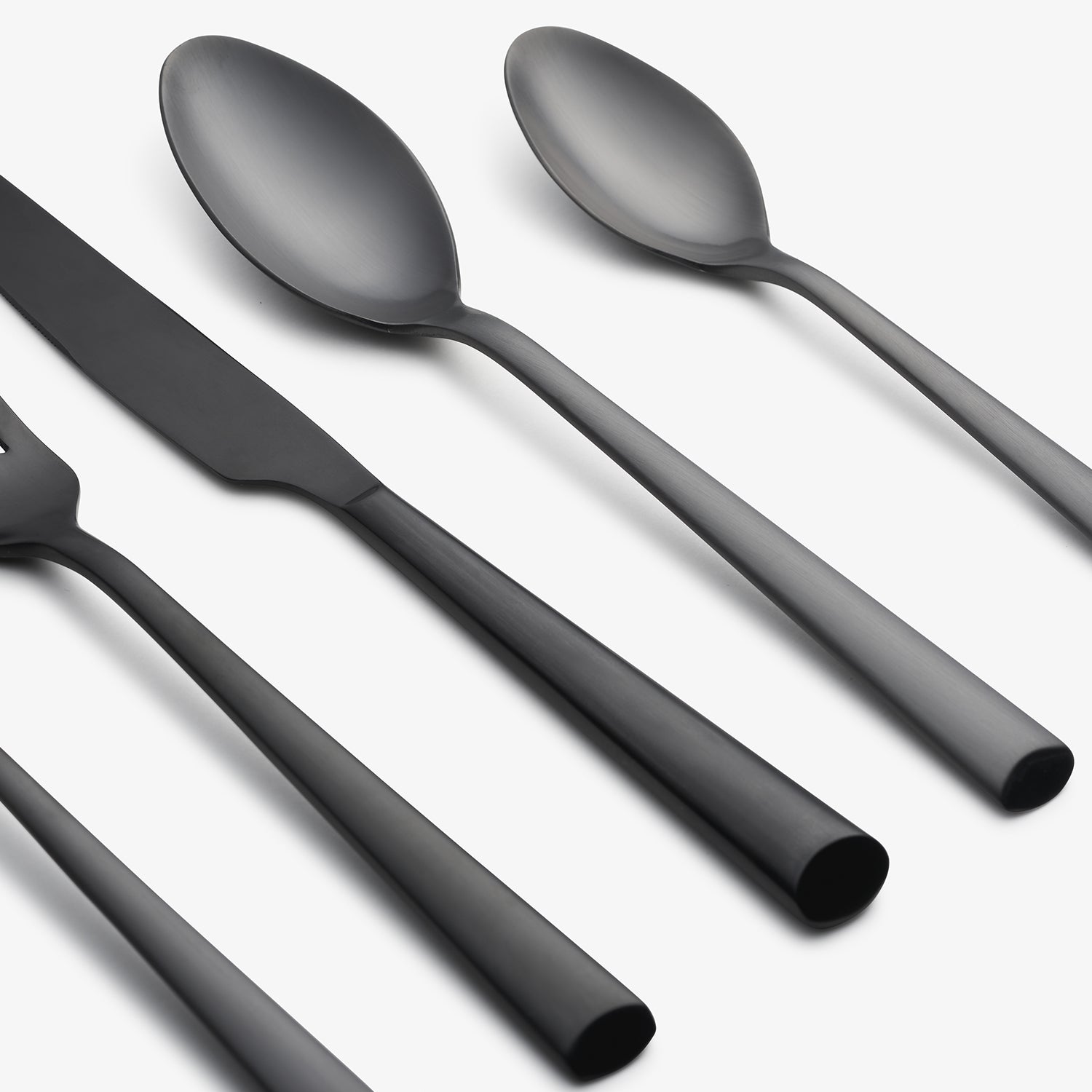 Gilda Black Satin 20 Piece Flatware Set