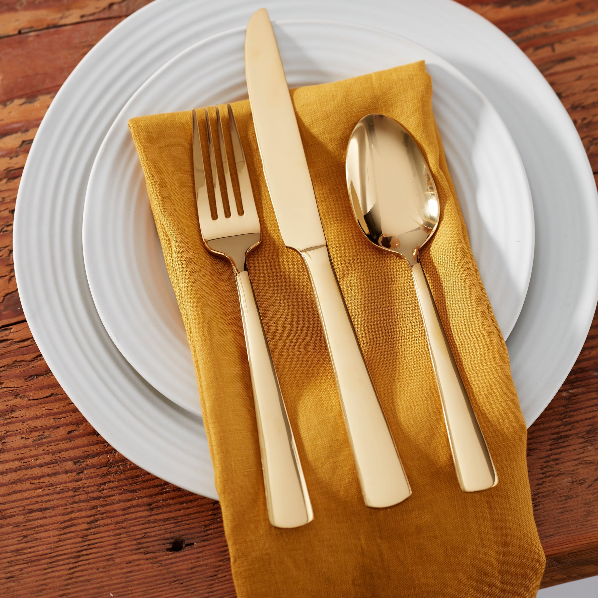 Ridge White 12-Piece Dinnerware Set