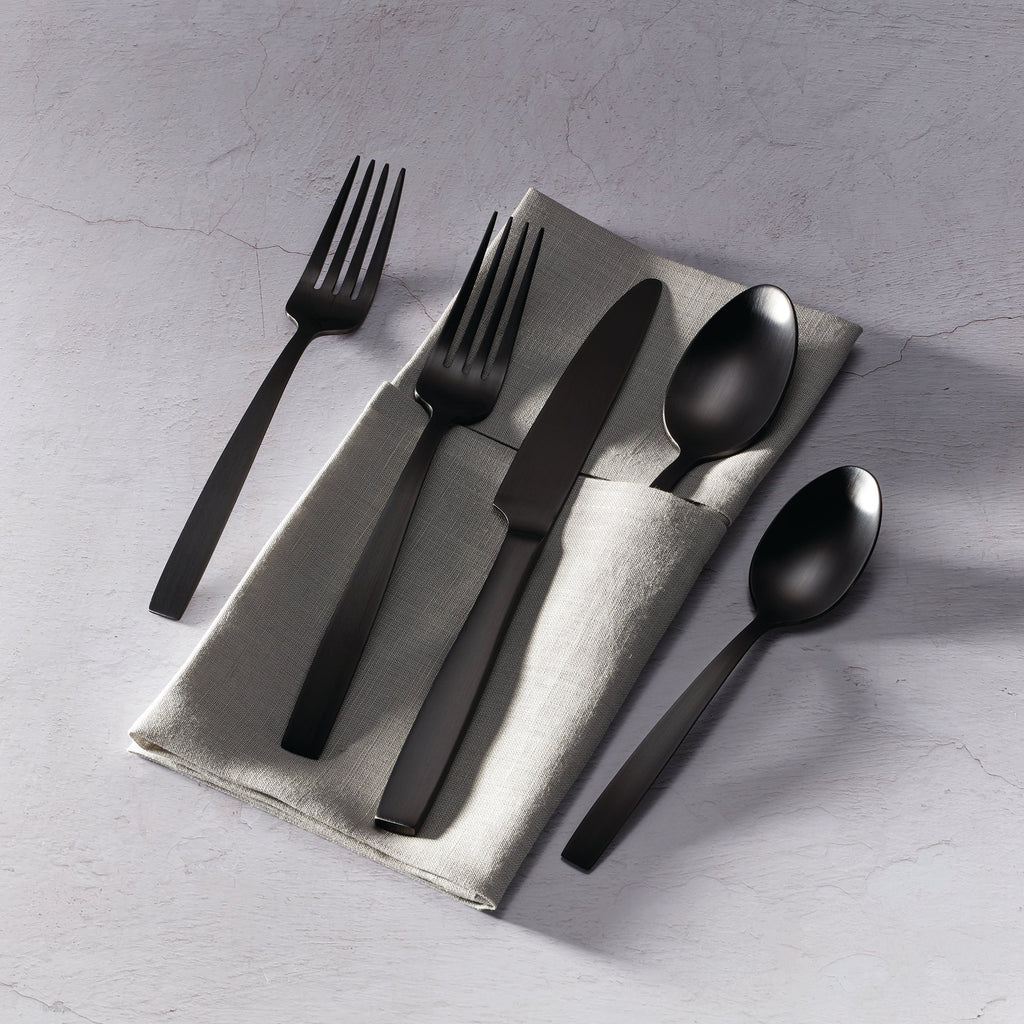 Clearview Black Satin 20 Piece Flatware Set