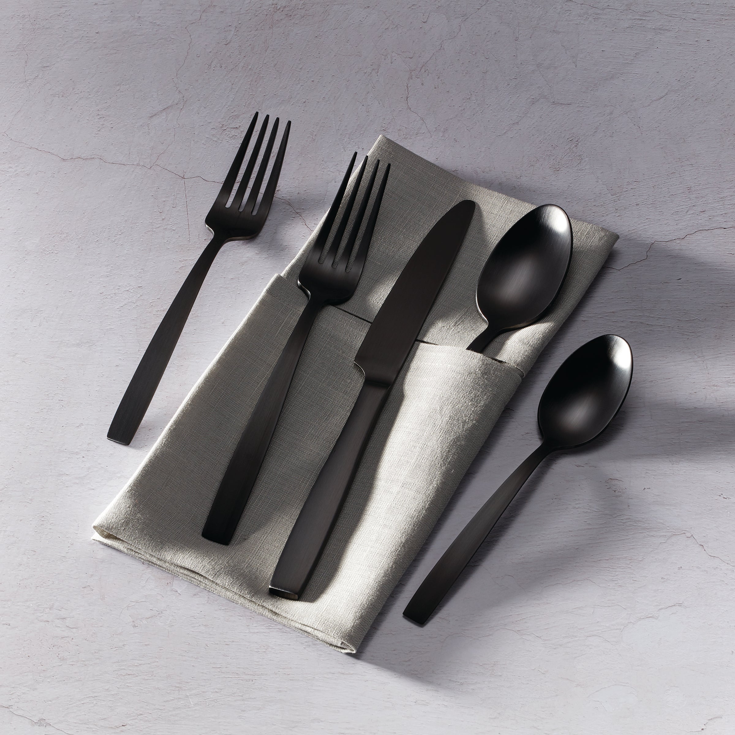Clearview Black Satin 20 Piece Flatware Set