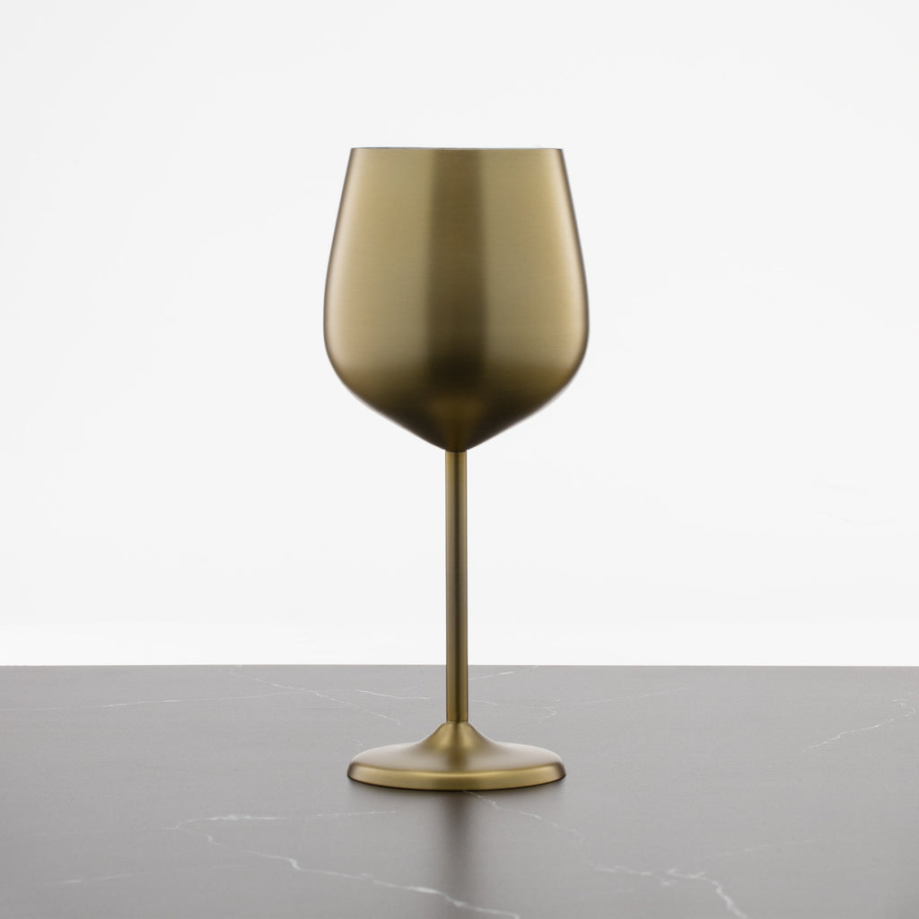 Gold Stainless Wine Glasses - Set Of 4