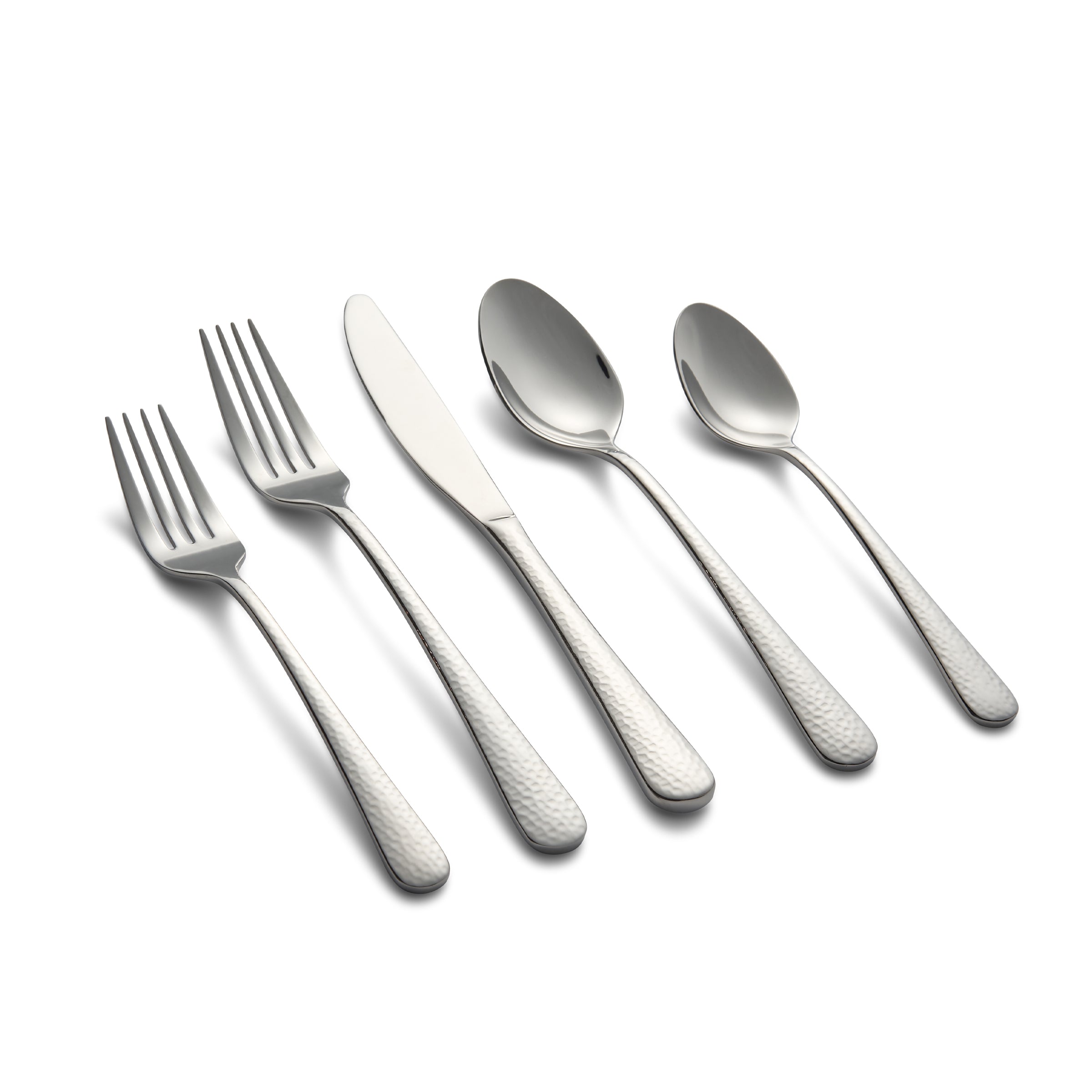 Keene Mirror Hammered 20 Piece Flatware Set