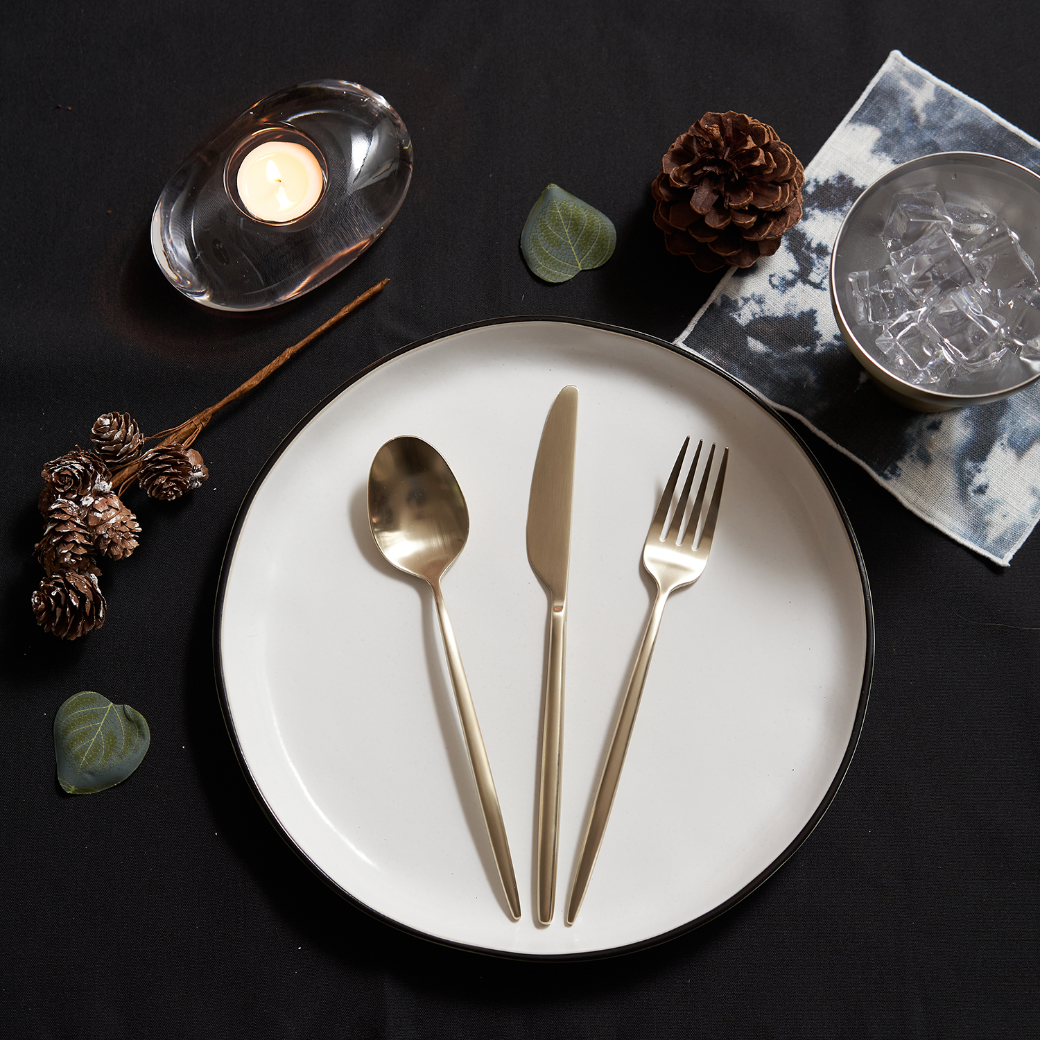 Gaze Champagne Satin 20 Piece Flatware Set