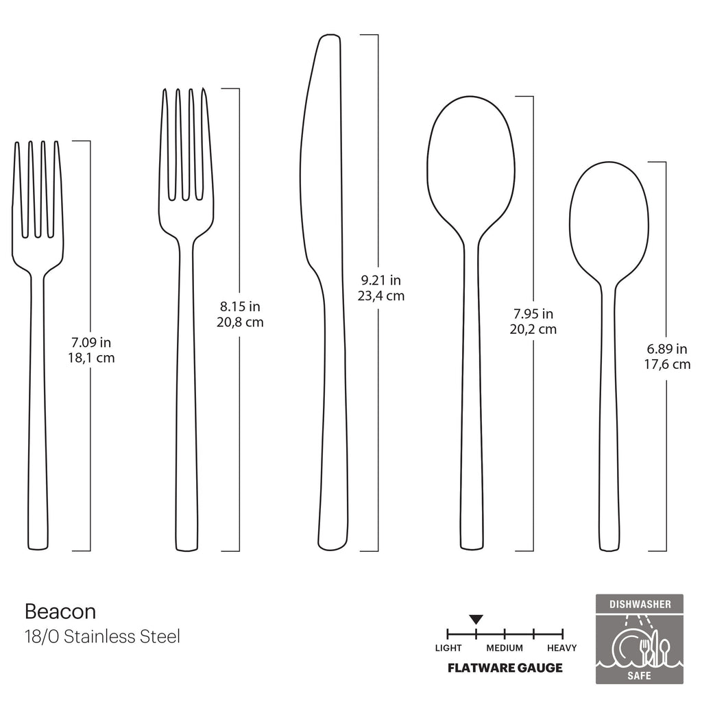 Beacon Champagne Satin 20 Piece Flatware Set