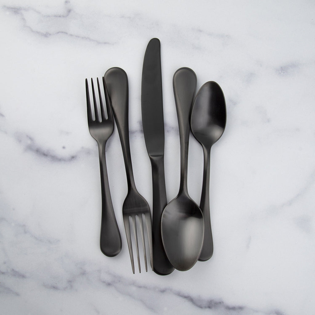 Eloquence Black Satin 20 Piece Flatware Set