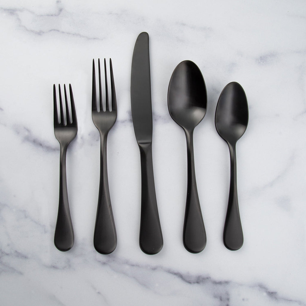 Eloquence Black Satin 20 Piece Flatware Set