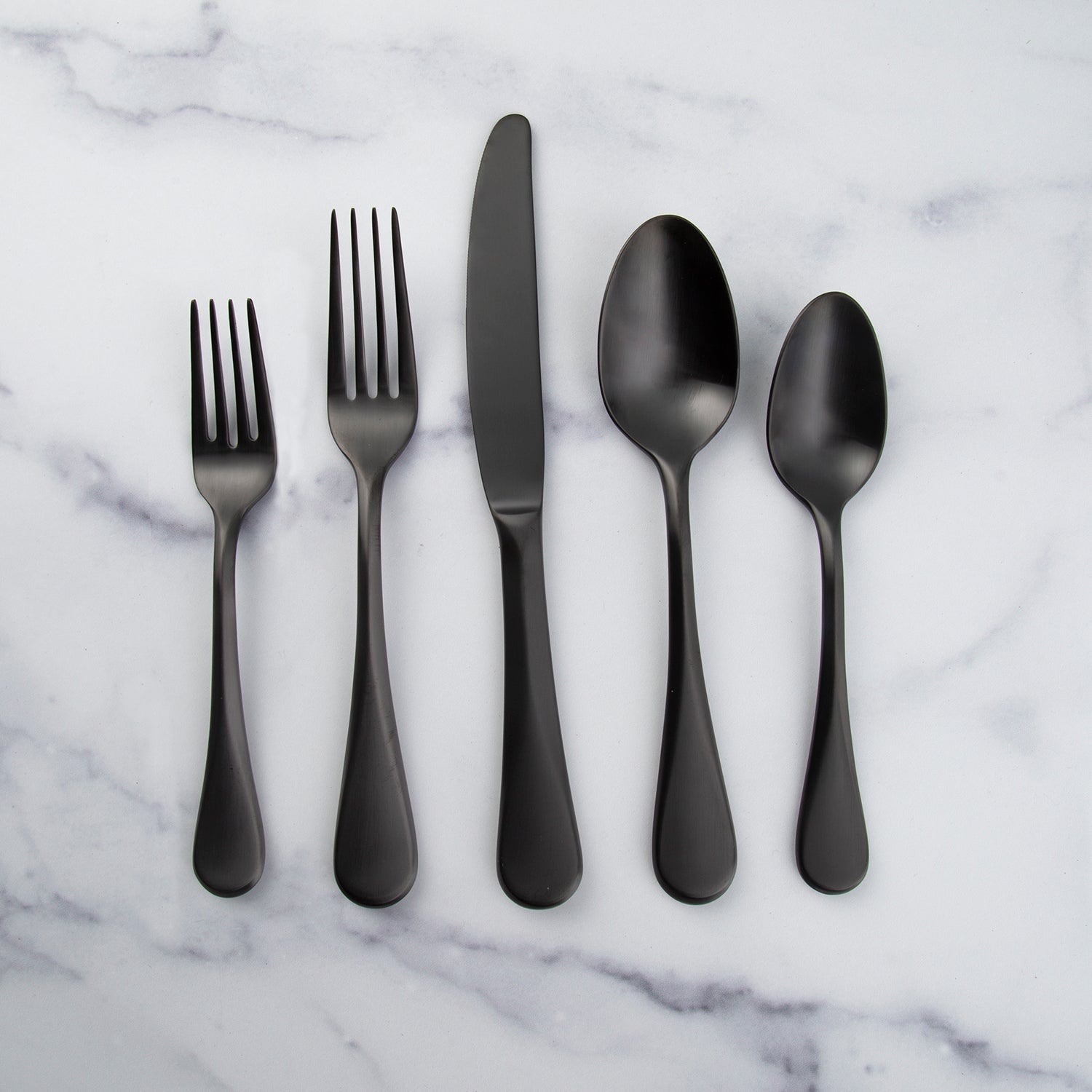 Eloquence Black Satin 20 Piece Flatware Set