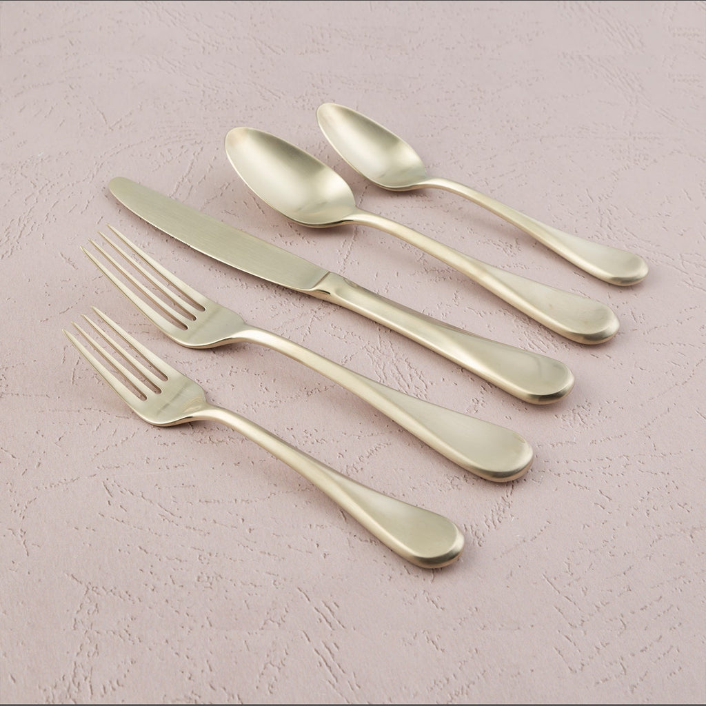 Eloquence Champagne Satin 20 Piece Flatware Set