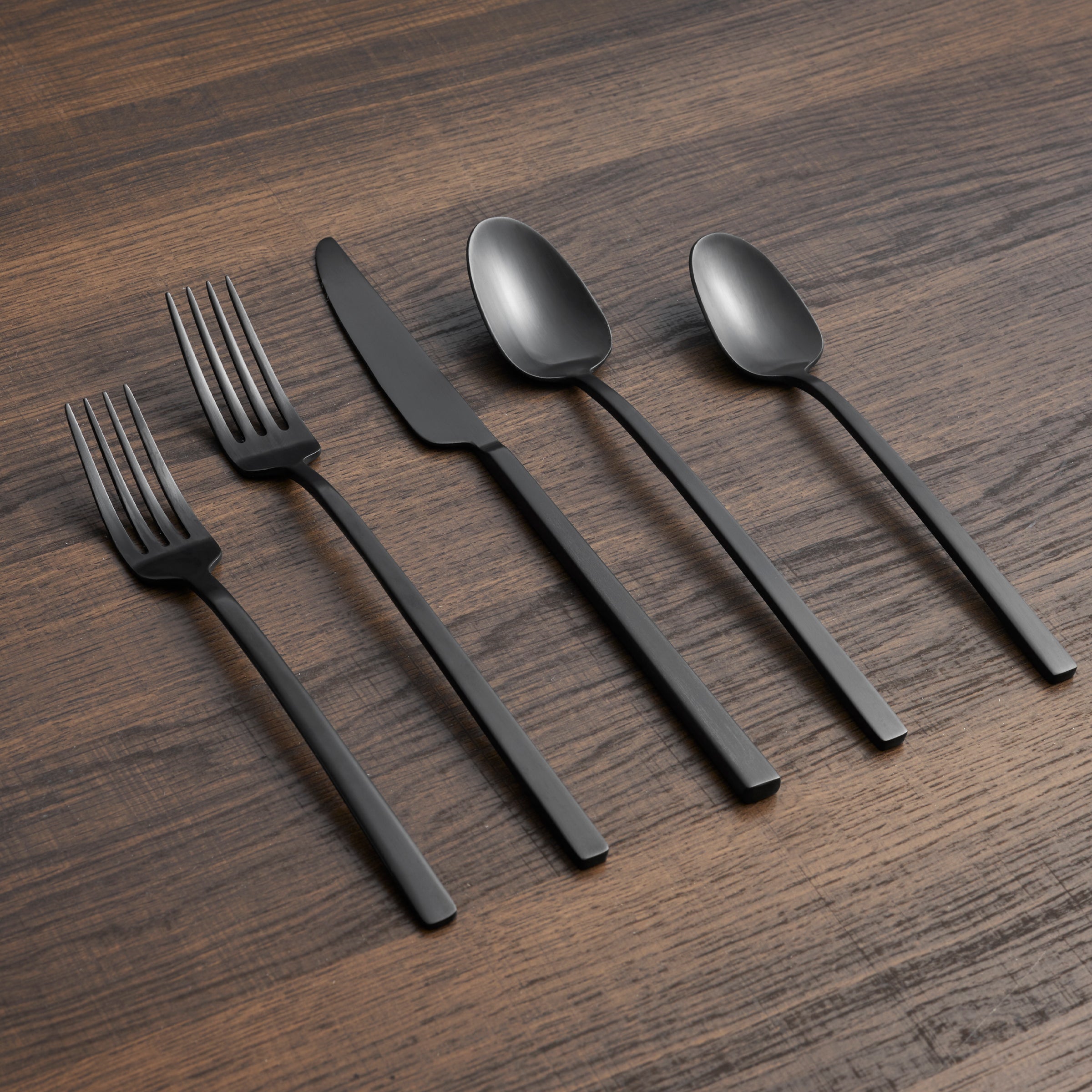 Damaris Black Satin 20 Piece Flatware Set